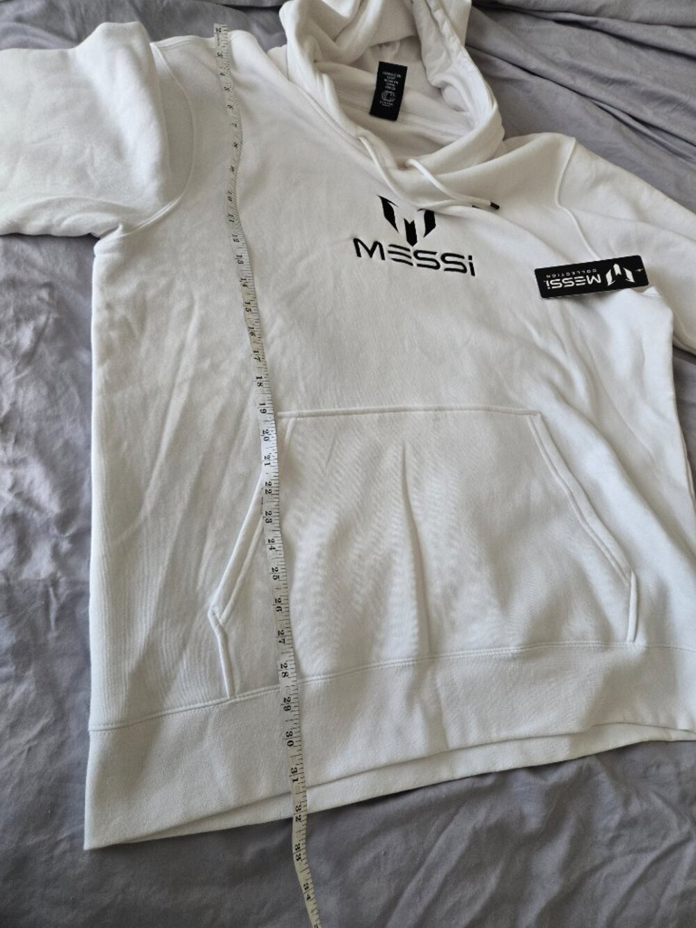 Messi Collection Men's Pullover Light Hoodie Sweatshirt Size X-Large White - Picture 3 of 6